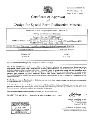 Special Form Certificates