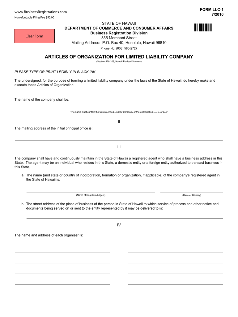 Llc 1 Form