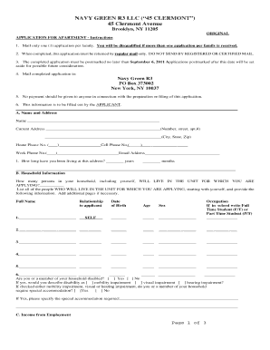 45 Clermont Application Form