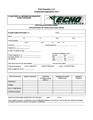 Echo Powerline Jobs  Form