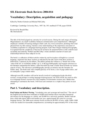 Vocabulary Description Acquisition and Pedagogy PDF  Form