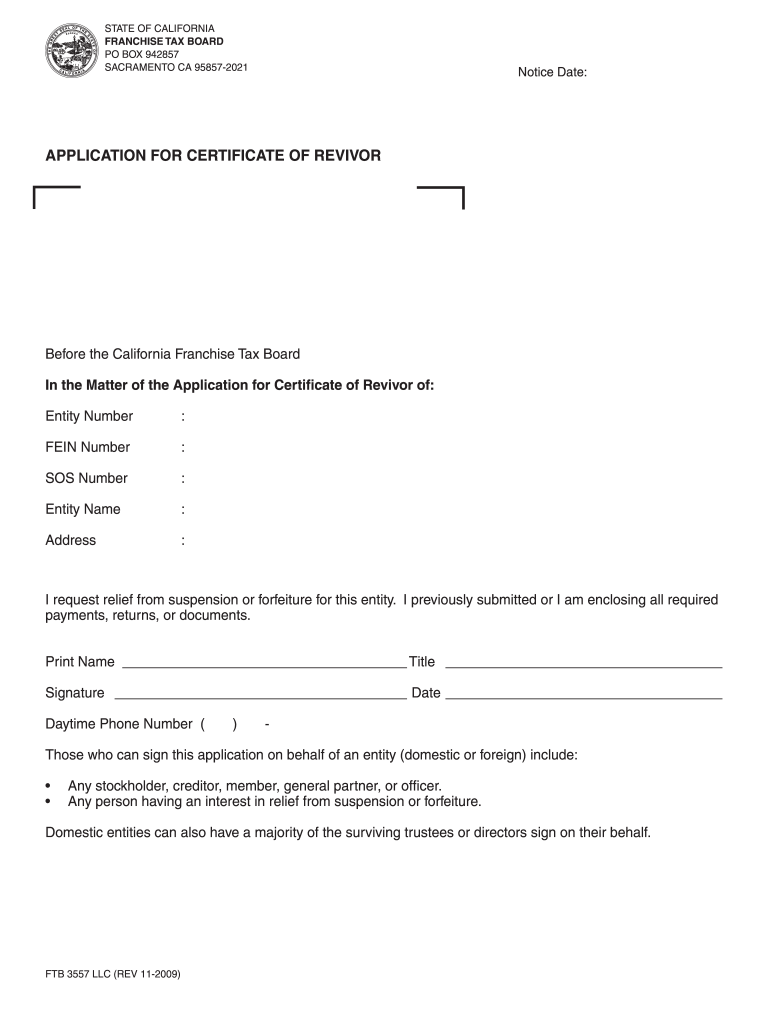  California Llc Revival Form 2017