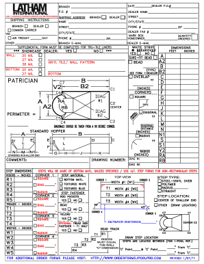 Latham Liner Order Form