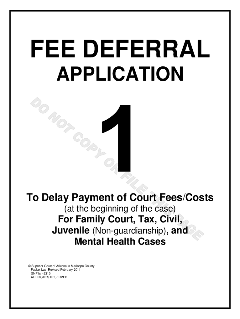 Maricopa County Fee Deferral Form