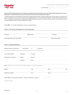  Flagstar Third Party Authorization Form 2013