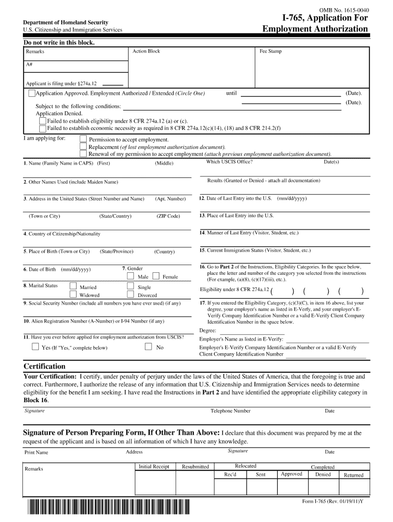  I 765 to View the Full Contents of This Document You Need a Later Version of the PDF Viewer Form 2020