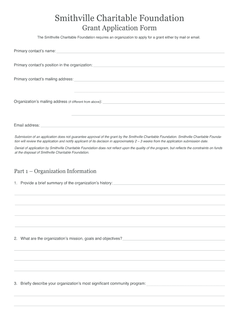 Smithville Grant  Form