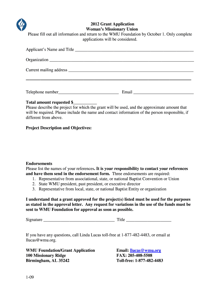 GENERAL GRANT APPLICATION  WMU Foundation  Form