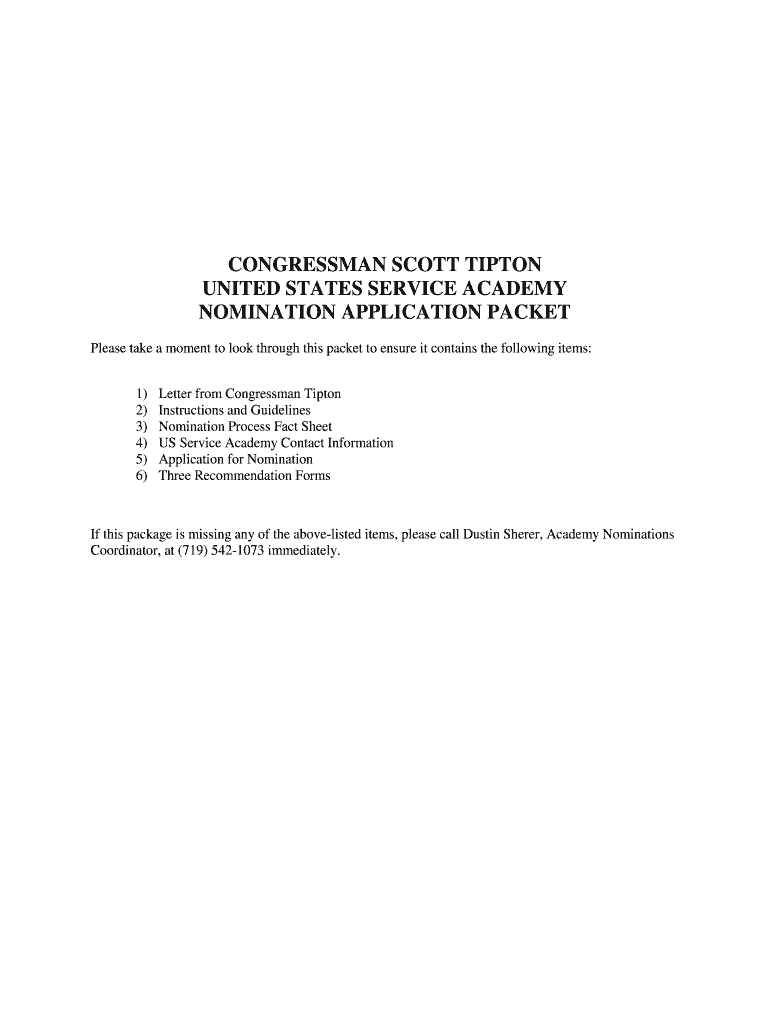 Scott Tipton Nomination Application Form