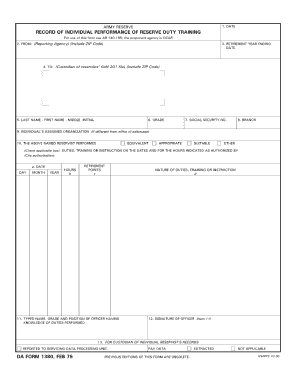 Custodian of Reservists Field 201 File Form