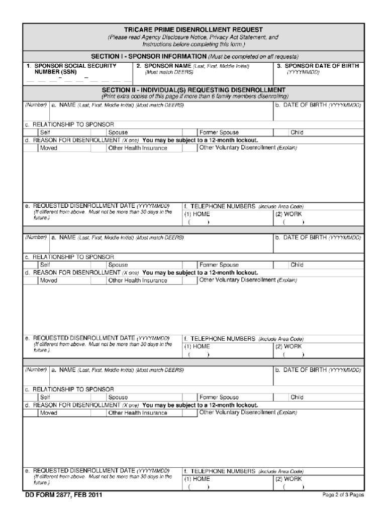  Disenrollment Form 2011-2024