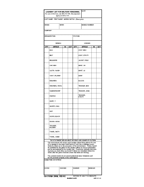 Uniform Laundry Slip