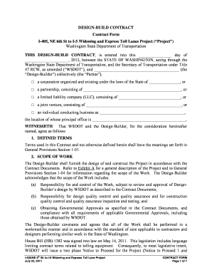 DESIGN BUILD CONTRACT Contract Form I 405, NE 6th St to I 5 Wsdot Wa