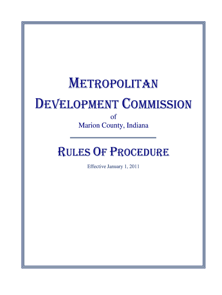 Metropolitan Development Commission of Marion County, Indiana  Rules of Procedure  Indy  Form