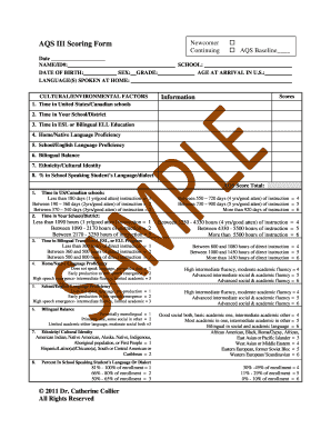 Aqs Iii Scoring Form