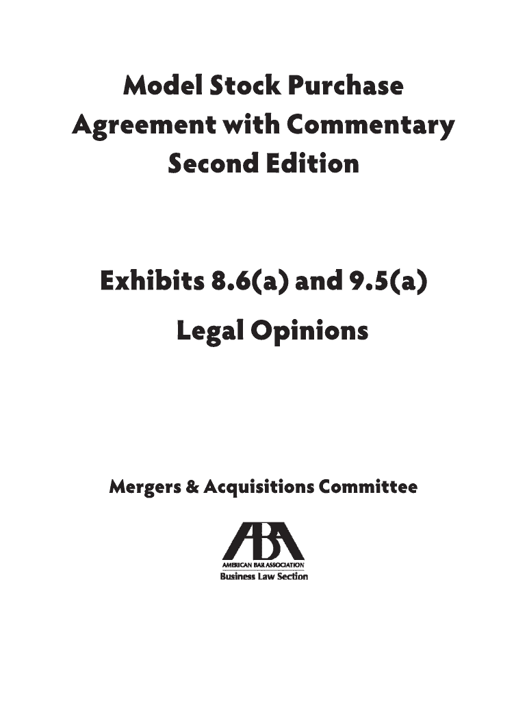 Aba Model Stock Purchase Agreement with Commentary PDF  Form