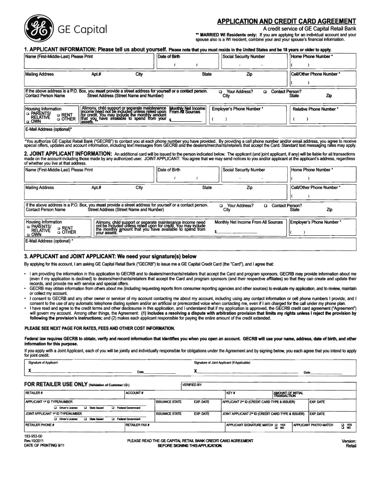  Ge Capital Loan Application 2011-2024