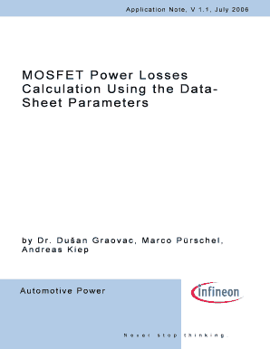 Mosfet Power Losses Calculation Using the Datasheet Parameters  Form
