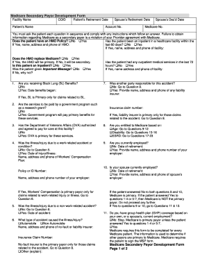 Medicare Secondary Payer Development Form