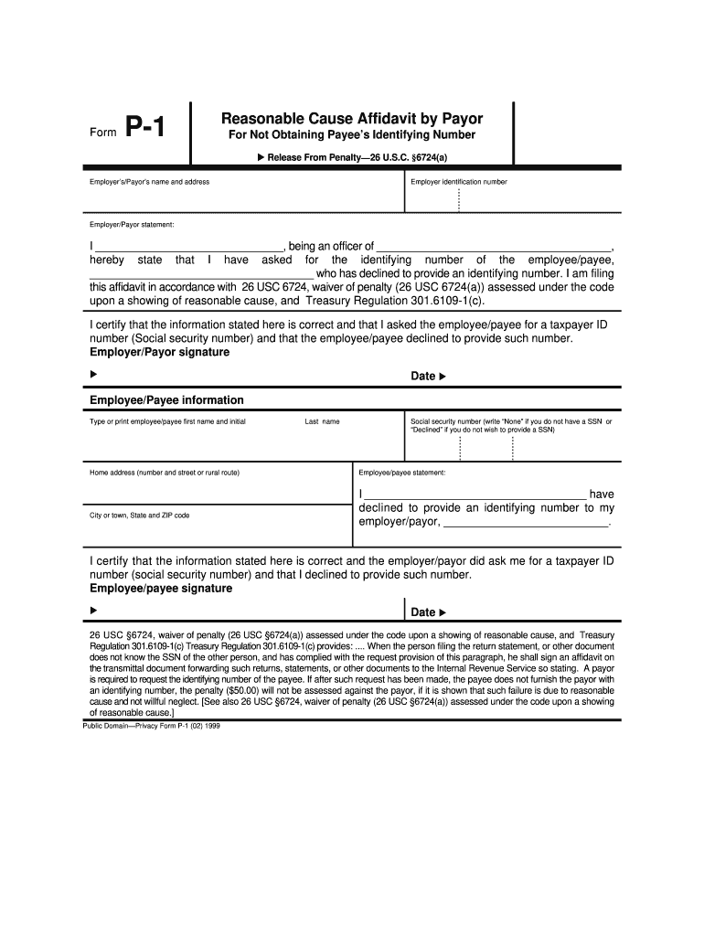  Form P 1 1999-2023