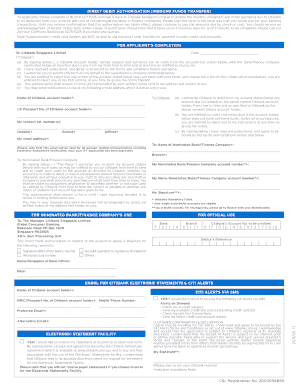 Citibank Fund Transfer Form