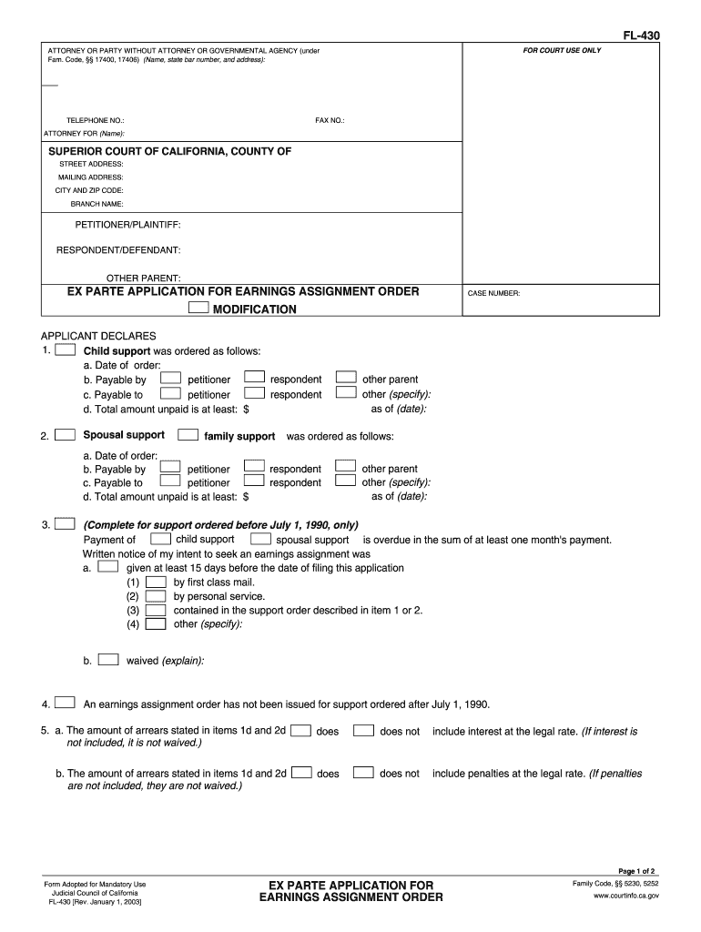 Fl 430  Form