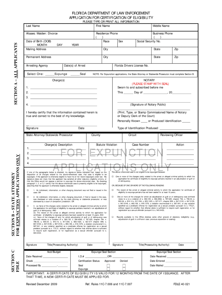  Florida 40 Form 2009-2024