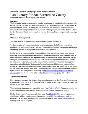 San Bernardino County Expungement Forms