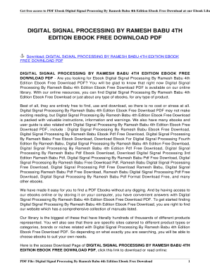 Ramesh Babu Digital Signal Processing PDF  Form