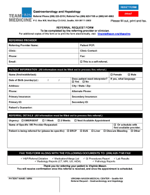 Virginia Mason Referral  Form