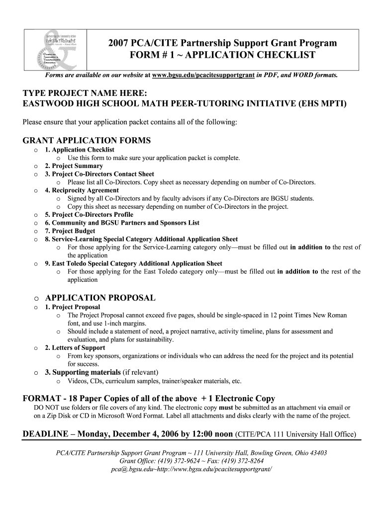  PCACITE Partnership Support Grant Program FORM # 1    Mathcs Bethel 2007-2024