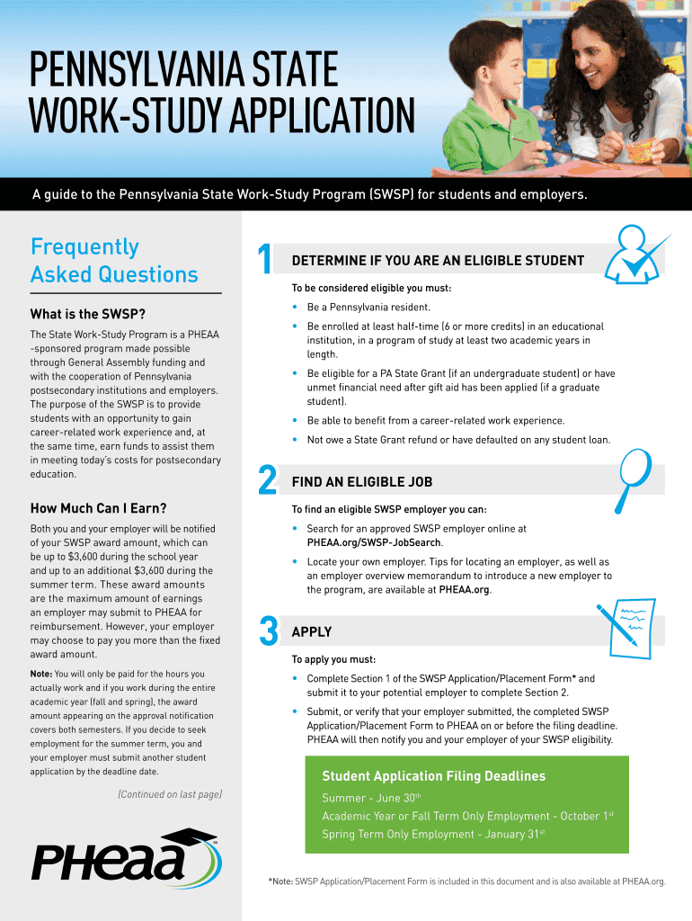  Pennsylvania State Work  Study APPlication  PHEAA  Pheaa 2011-2024