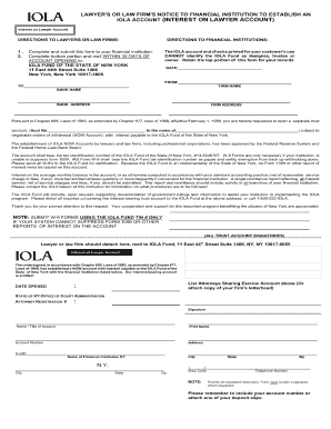 Iola Account  Form