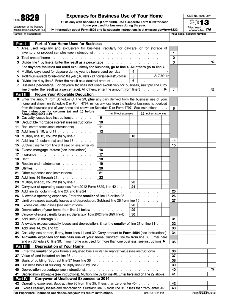  8829 Form 2011