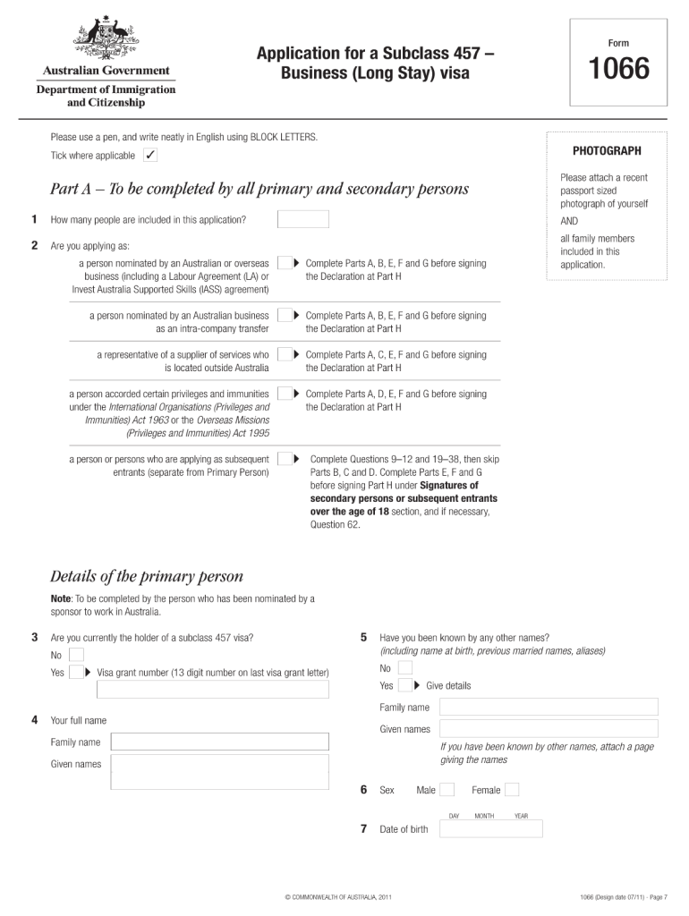 1066 Visa  Form