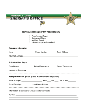 Pbso Incident Report  Form