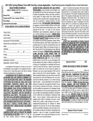 Usa Cycling Release Form