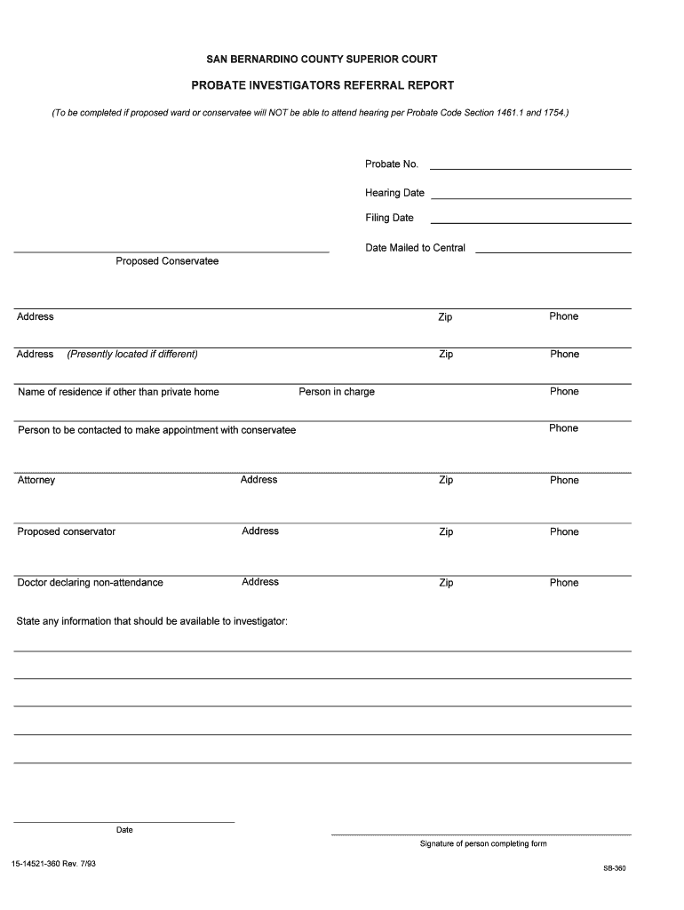  Sb 360 for San Bernardino Form 1993