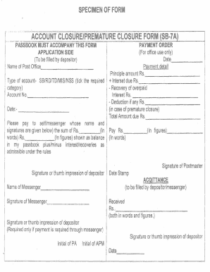 Ippb Account Closure Form