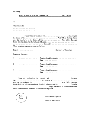 Post Office Account Transfer Form