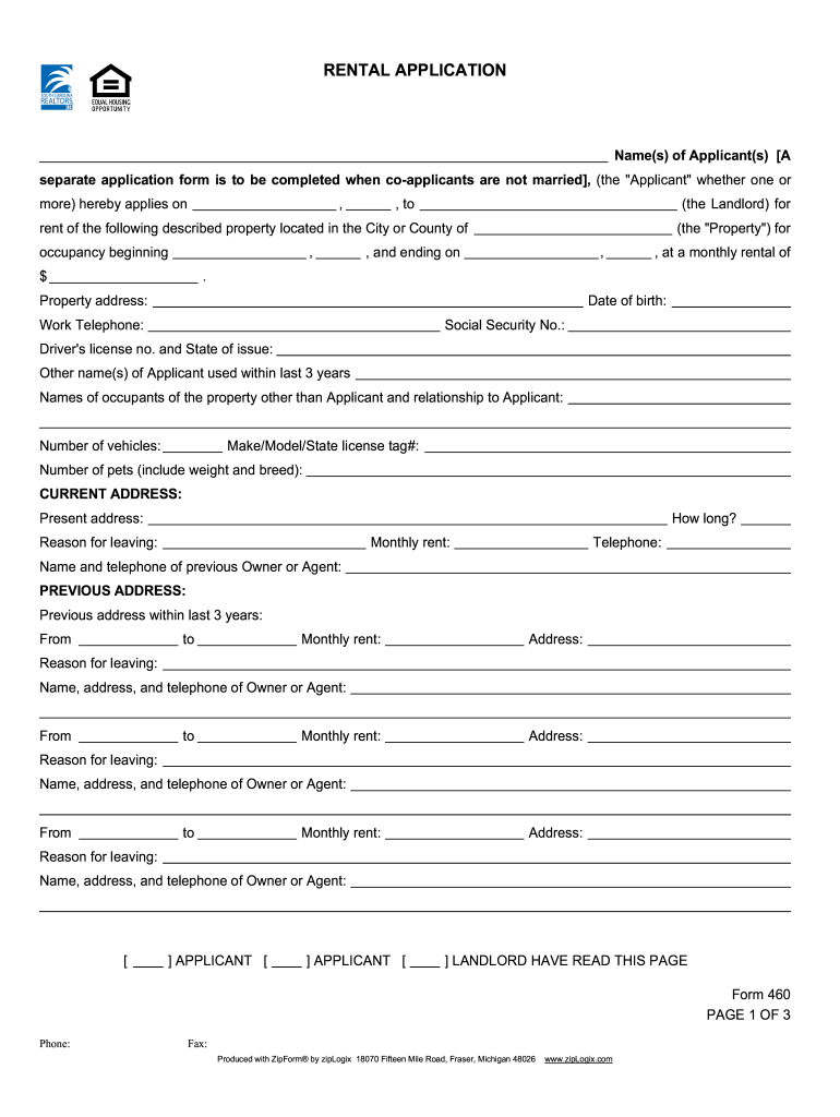  Sc Rental Application 2008-2024