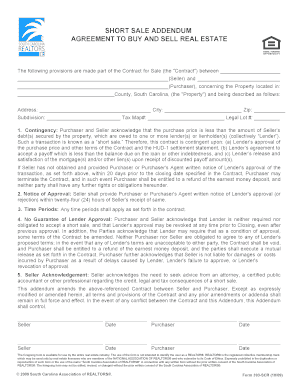 Short Sale Contract Template  Form