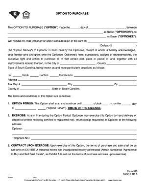 Option to Purchase  Form