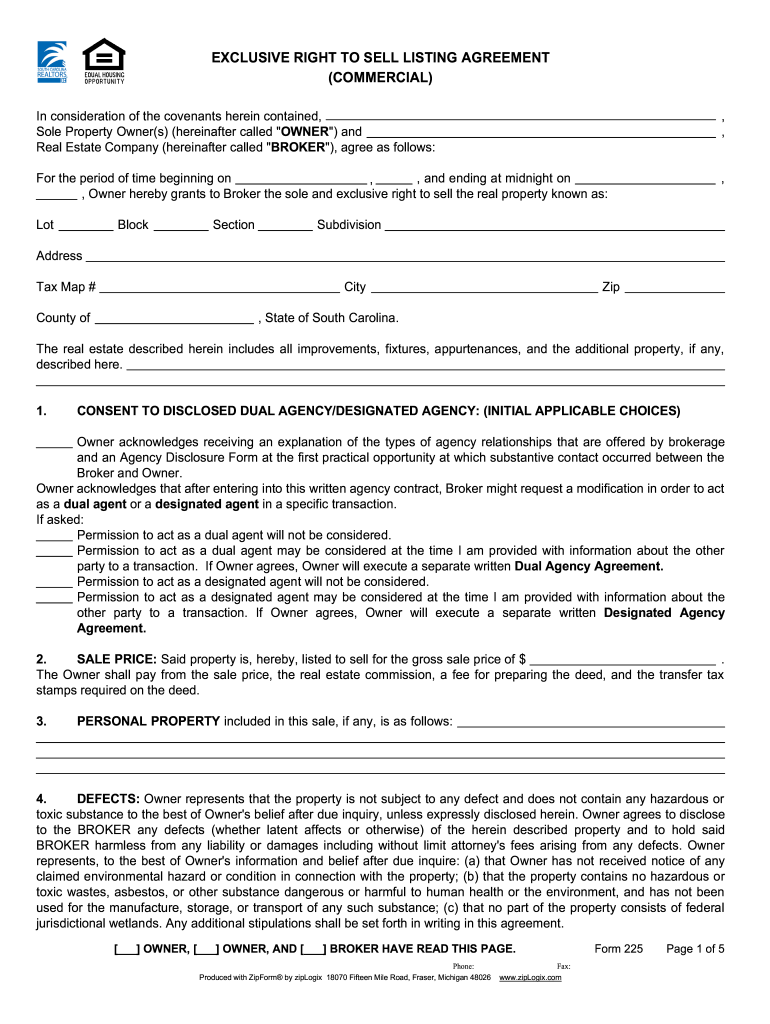 Nevada Exclusive Right to Sell Listing Form