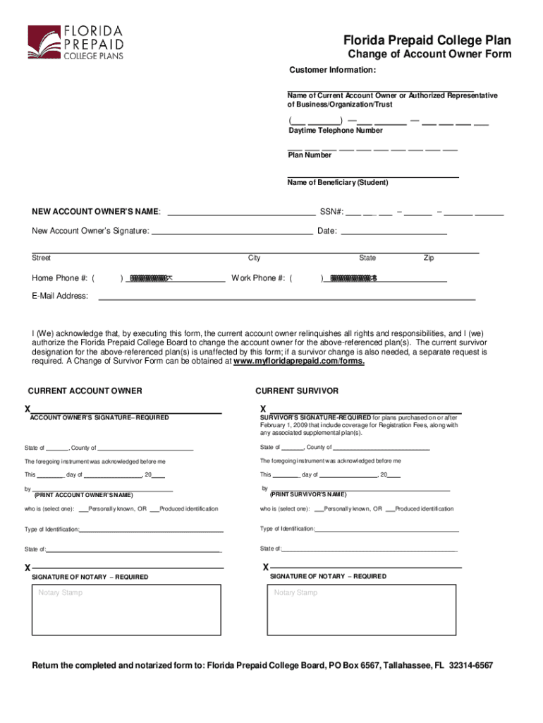 Florida Prepaid Transfer Authorization Form