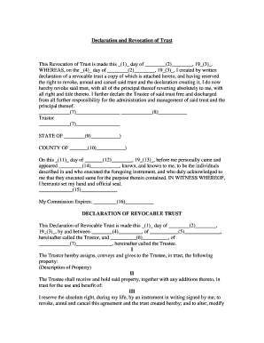 trust revocation form declaration sign sample template printable pdf preview signnow