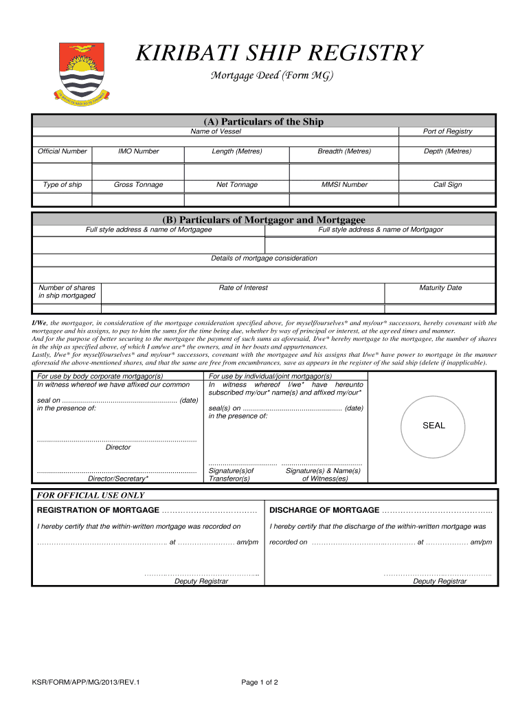 Kiribati Ship Registry Form