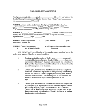 Encroachment Agreement PDF  Form