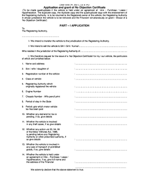 Noc Form Download