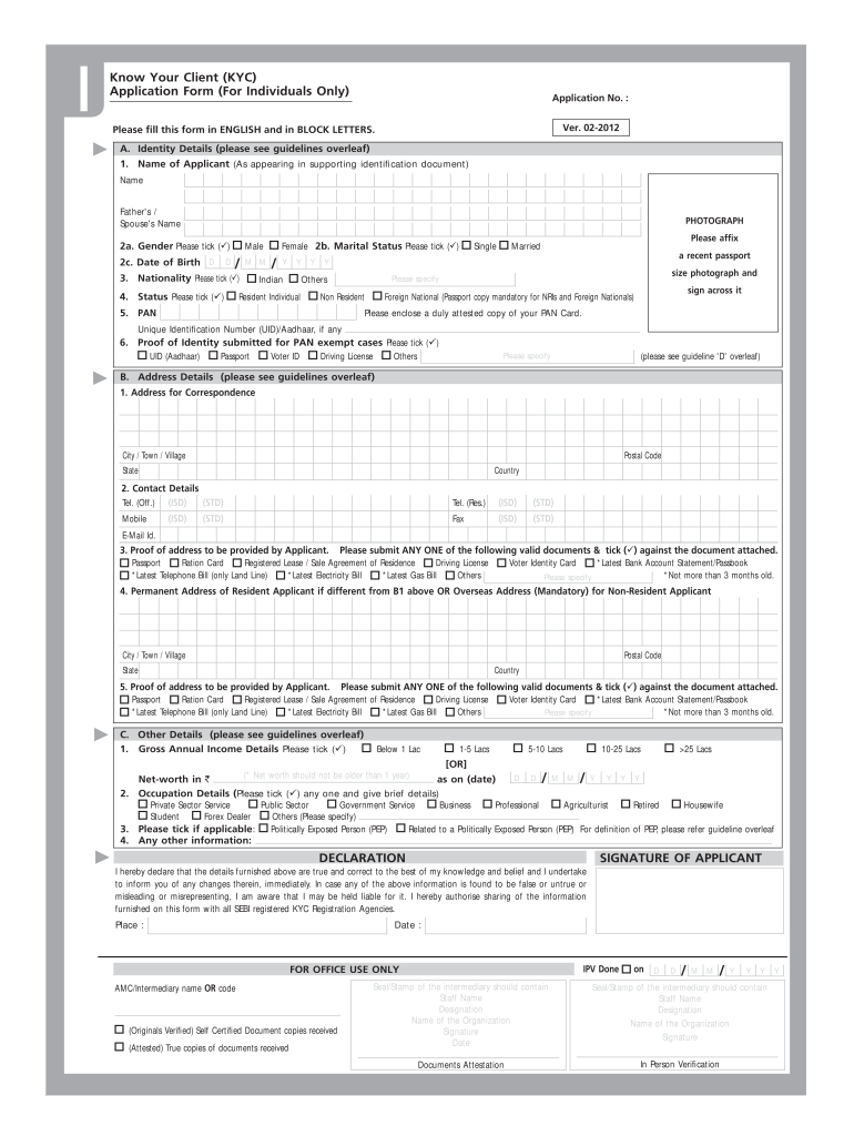  Sbi Kyc Form 2012